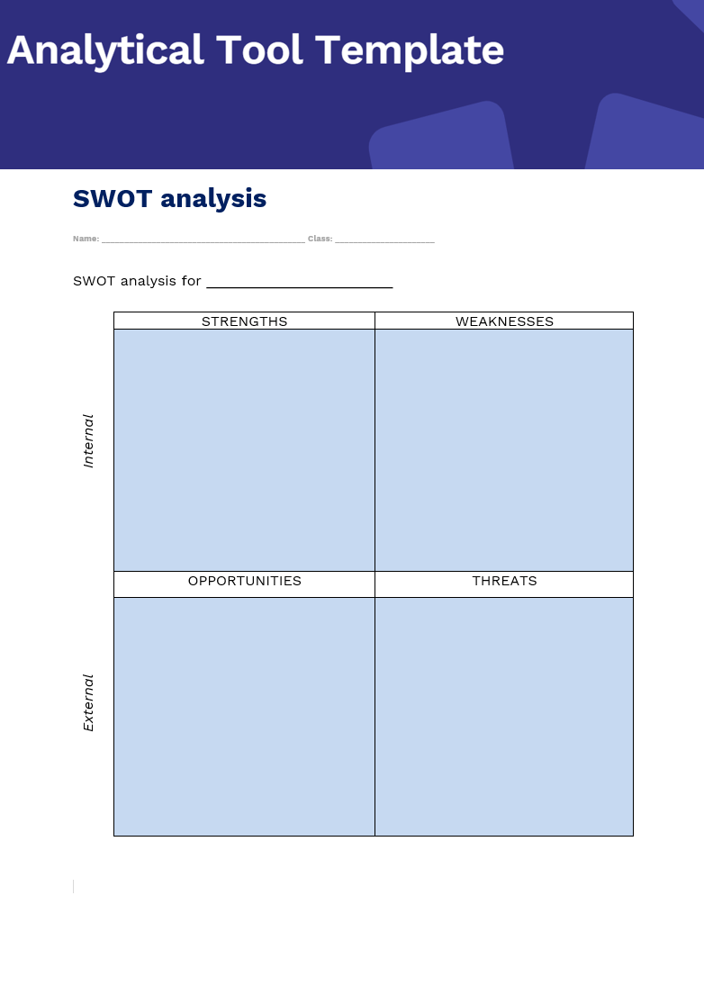 Analytical Tools and Templates