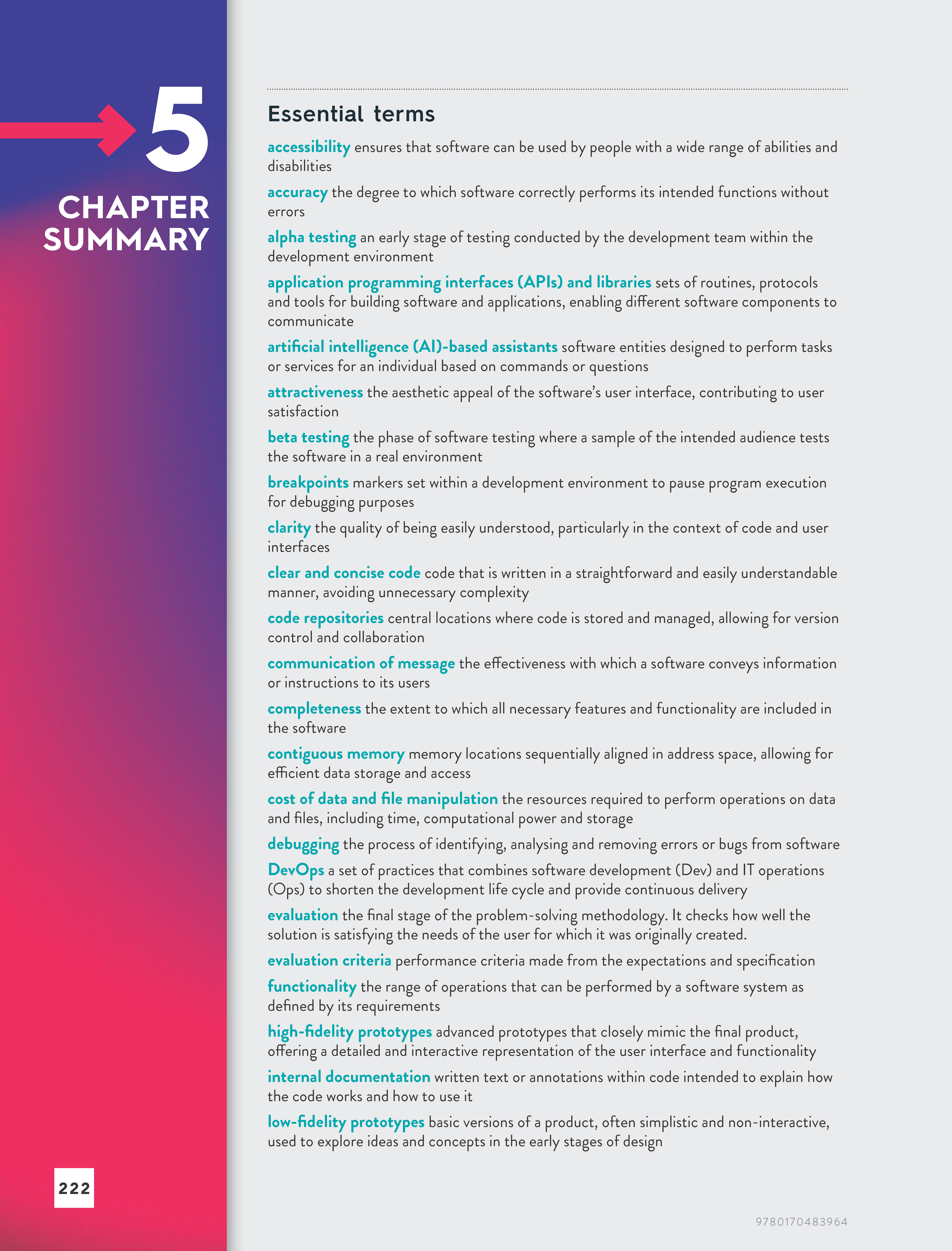 End of Chapter Glossaries